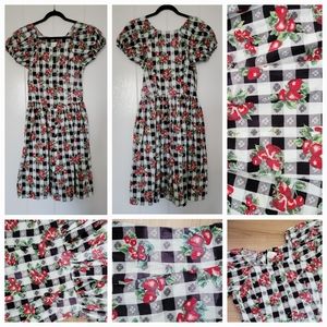 Vintage strawberry dress !! Damaged Thrift!!